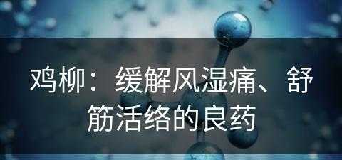 鸡柳：缓解风湿痛、舒筋活络的良药